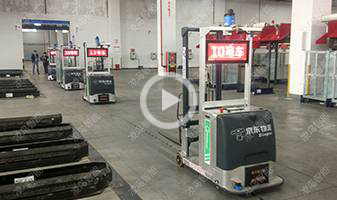 全国首家无人分拣中心-昆山，大规模集群化调度，同场地22台AGV小车同时运行工作，大规模集成调度，路径规划，实时监控...